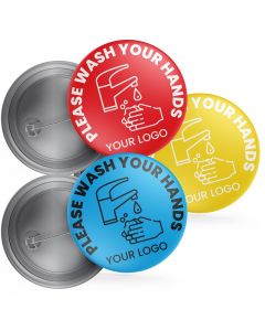 Hand Wash Button Badges